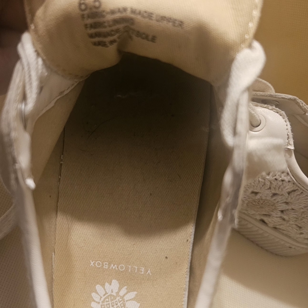 Yellow Box Cream Crochet Sneakers With Laces. - Picture 5 of 5